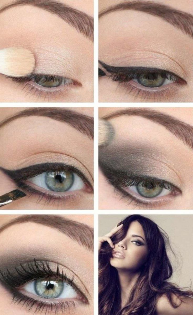 Красивый макияж глаз серым карандашом